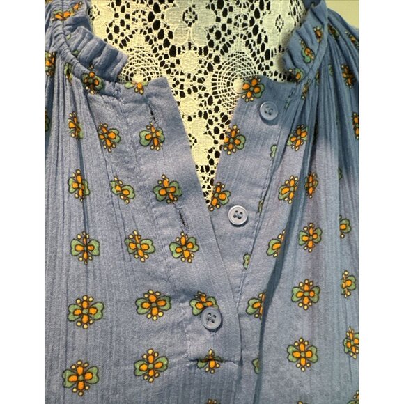 Paris Atelier &Other Stories Dress 100% cotton Blue Sleeveless BOHO size 4 fairy - Picture 10 of 15